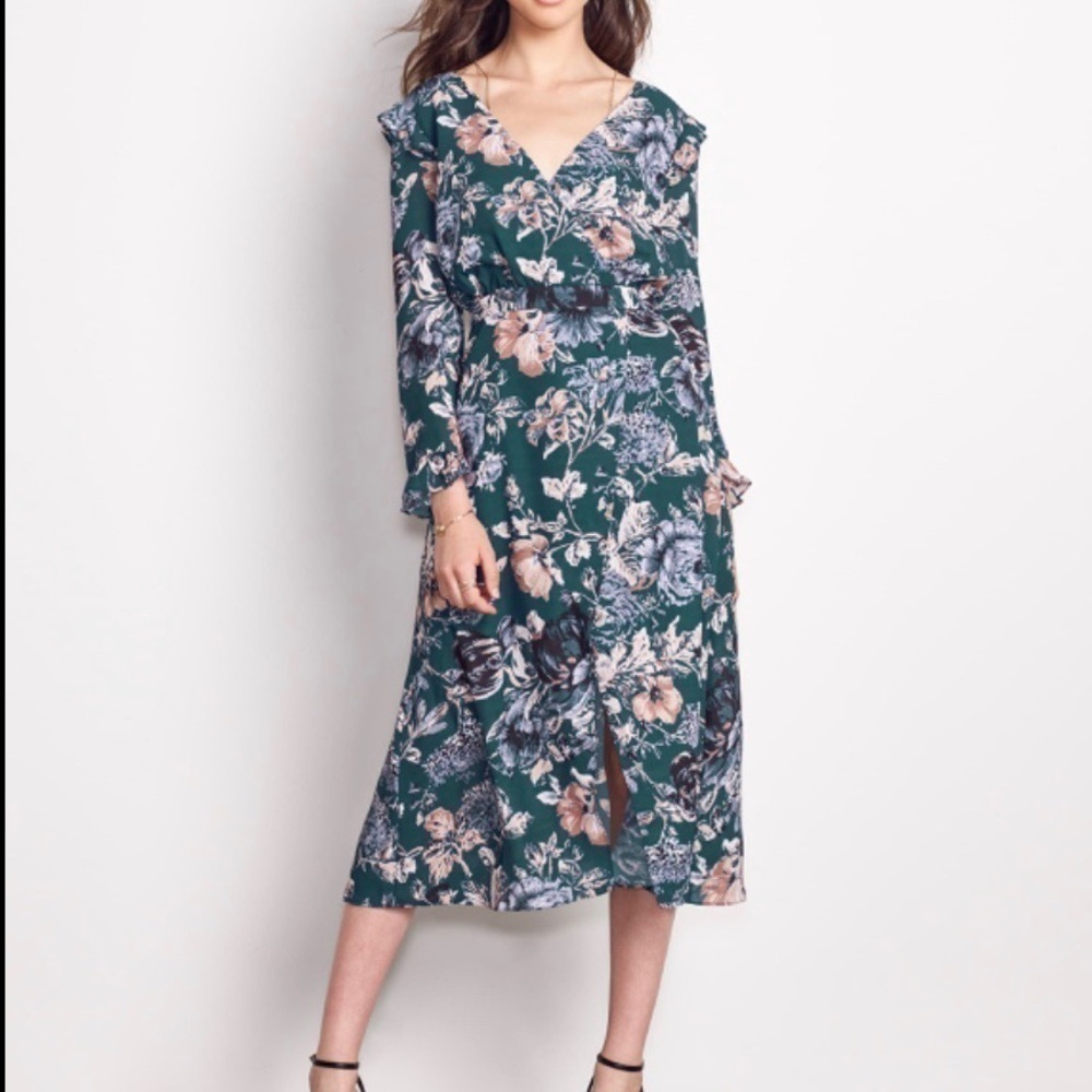 ALI & JAY Green Floral JE T’AIME MIDI DRESS